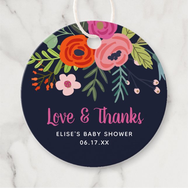 Helle Liebe und dank Baby Dusche Geschenkanhänger (Vorderseite)
