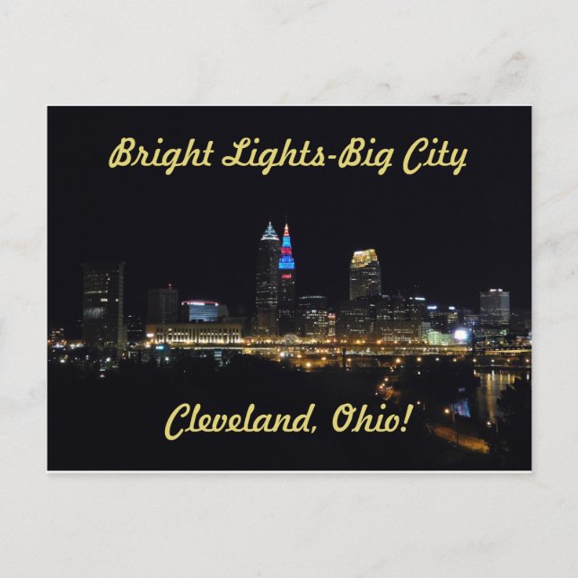 Helle Lights Cleveland Ohio Postkarte (Vorderseite)