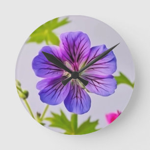 HELLE LILA BLUME. Acryl Wanduhren