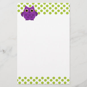 Helle lila Eule Briefpapier