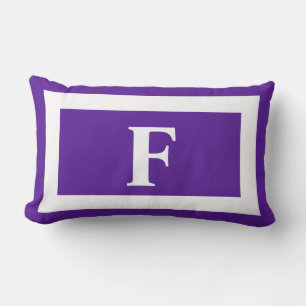Helle Lila fette Monogramm Initial Outdoor  Kissen Für Draußen