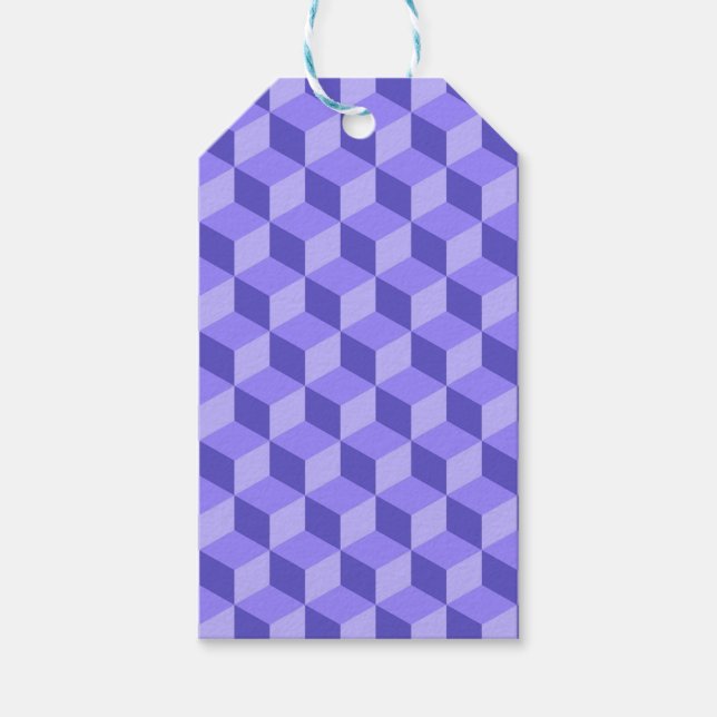 HELLE LILA GEOMETRISCHE KUBE-PATTER GESCHENKANHÄNGER (Vorderseite)