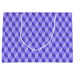 HELLE LILA GEOMETRISCHE KUBE-PATTER GROßE GESCHENKTÜTE