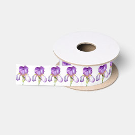 Helle Lila Iris Botanische Kunst Satinband