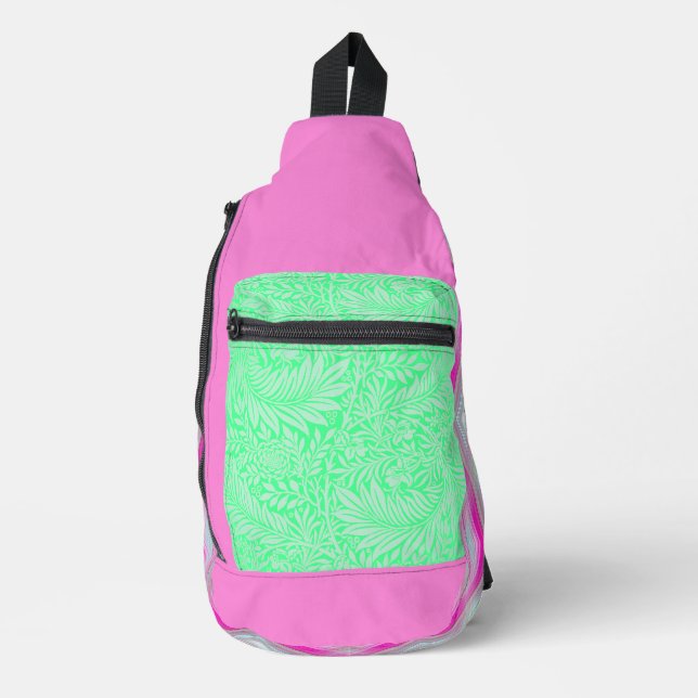 Helle, Lila Pfefferschale mit grüner Pastel Crossbody Bag (Vorderseite)