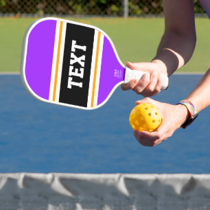 Helle, Lila, schwarz-gelbe Streifen Pickleball Schläger