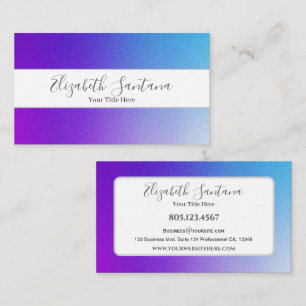 Helle Lila und blaue Glitzer Gradient Visitenkarte