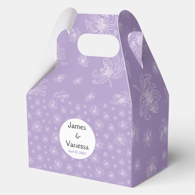 Helle lila und weiße Pfannkuchen. Geschenkschachtel (Vorderseite)