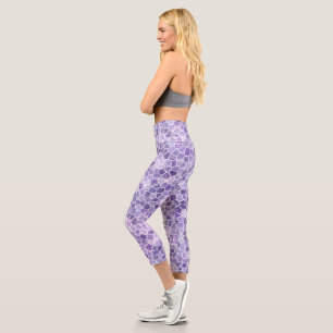 Helle Lilac- und Lila Koblenzmuster Terrazo Pa Capri Leggings