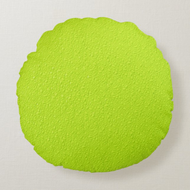 Helle Limone grüne Trendy Neonfarben Rundes Kissen (Vorderseite)