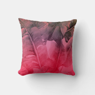 Helle lustige rosa tropische Sommer Palmwedel Kissen