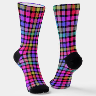 Helle Madras-Karu-Regenbogen-Karo Socken