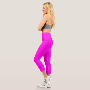 Helle Magenta (solide Farbe) Capri Leggings