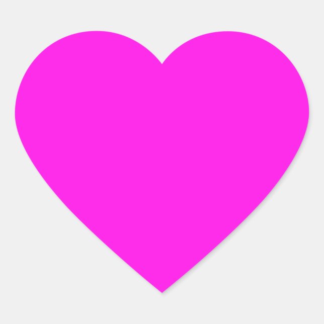 Helle Magenta (solide Farbe) Herz-Aufkleber (Vorderseite)