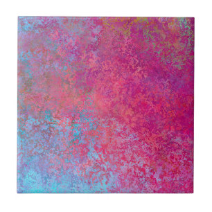 Helle Magenta Sunset Abstrakte Acrylpour Fliese