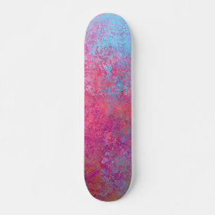 Helle Magenta Sunset Abstrakte Acrylpour Skateboard