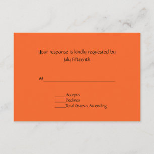 Helle Mandarine Orange Wedding RSVP Card Karte