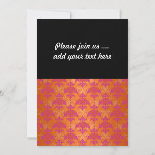 Helle Mandarine Tango Damask Orange Pink Einladung