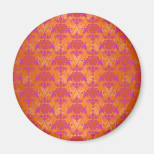 Helle Mandarine Tango Damask Orange Pink Magnet