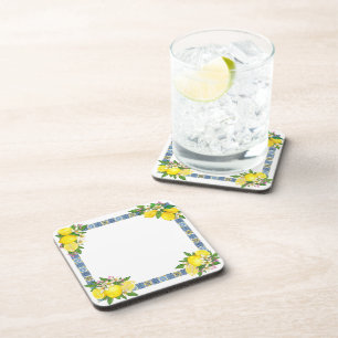 Helle mediterrane sizilianische Tiles Citrus Lemon Getränkeuntersetzer
