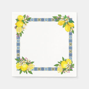 Helle mediterrane sizilianische Tiles Citrus Lemon Serviette