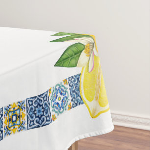 Helle mediterrane sizilianische Tiles Citrus Lemon Tischdecke