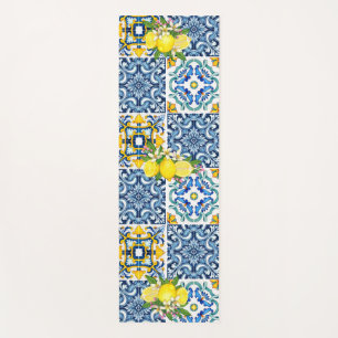 Helle mediterrane sizilianische Tiles Citrus Lemon Yogamatte