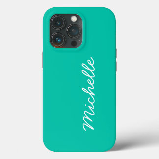 Helle Meeresschaum-Grün- und Weiße benutzerdefinie iPhone 13 Pro Hülle