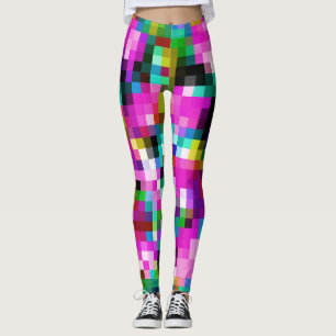 Helle Mehrfarbige Gefärbte Krawatte Mosaik Abstrak Leggings