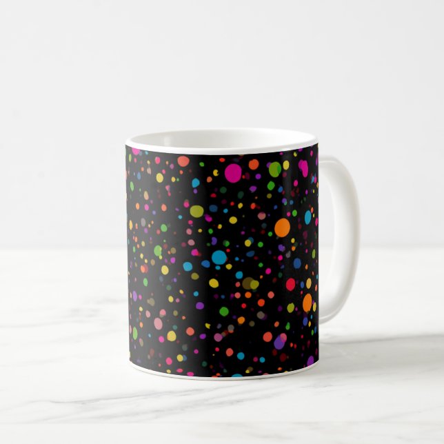 Helle mehrfarbige Tupfen  Kaffeetasse (VorderseiteRechts)