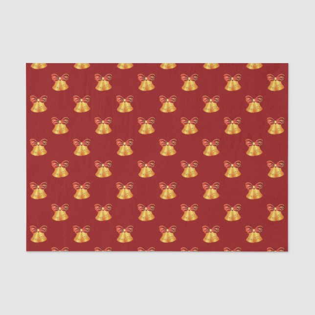 Helle Metallglocken mit roten Bogen Seidenpapier (Vorderseite)