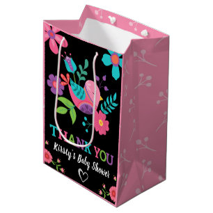Helle mexikanische Fiesta-Blumen-Babyparty Mittlere Geschenktüte