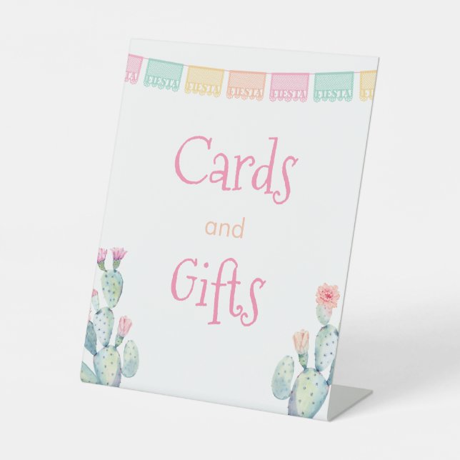 Helle mexikanische Fiesta Karten und Geschenke Bab Sockelschild (Vorderseite)