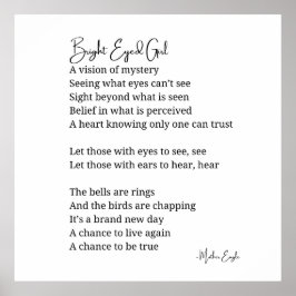 Helle Mit Augen Girl Inspiration Gedicht Wall Art Poster