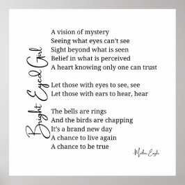 Helle Mit Augen Girl Inspiration Gedicht Wand Art  Poster