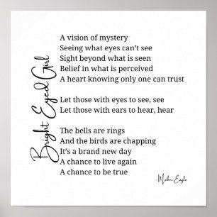 Helle Mit Augen Girl Inspiration Gedicht Wand Art Poster