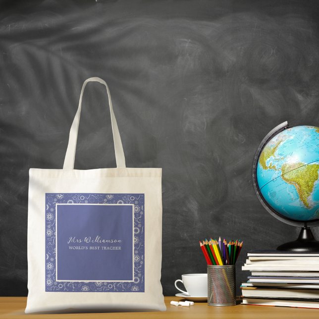 Helle, moderne Blumenlehrer-Tasche Tragetasche (Bright Modern Floral Teacher's Tote Bag. Say thank you with this personalised gift.)
