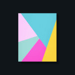 Helle moderne geometrische Formen Kunst | Aquamari Leinwanddruck<br><div class="desc">Abstraktes geometrisches Design in kräftigen und kühnen Farben wie heiß rosa,  türkis und gelb.</div>