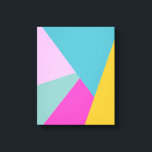 Helle moderne geometrische Formen Kunst | Aquamari Leinwanddruck<br><div class="desc">Abstraktes geometrisches Design in kräftigen und kühnen Farben wie heiß rosa,  türkis und gelb.</div>