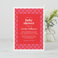 Helle moderne rote rosa geometrische Babydusche