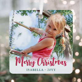 Helle moderne Schrift Frohe Weihnachten Einfaches Ornament Aus Metall