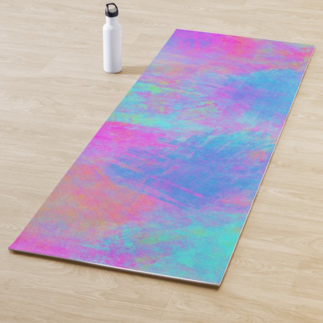 Helle Multicolor-Splash Yogamatte (Beispiel)