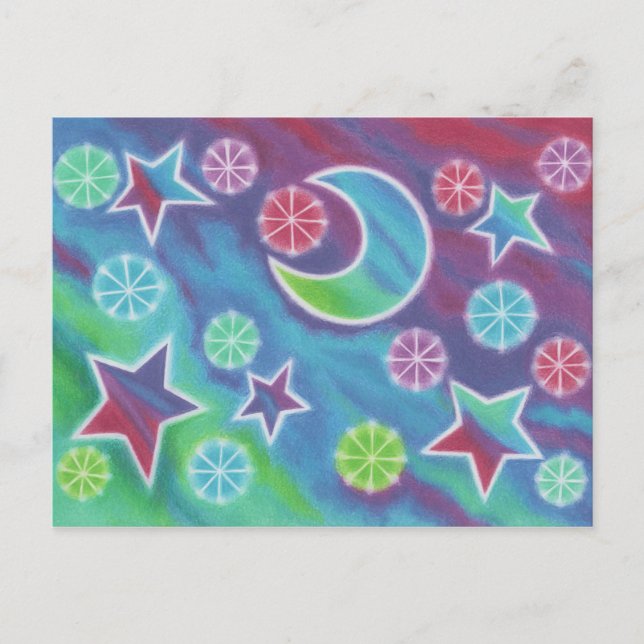 Helle Nachtpostkarte Postkarte (Vorderseite)