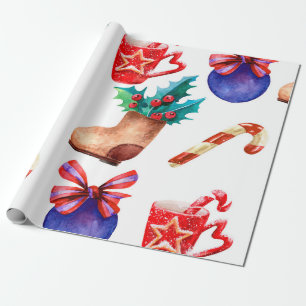 Helle, nahtlose Neujahrsmuster aus Süßigkeiten, Ba Geschenkpapier