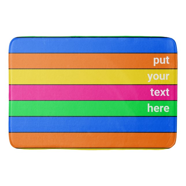 HELLE NEBENPINK GELBE BLAU GREEN ORANGE STRIPE BADEMATTE (Vorderseite)