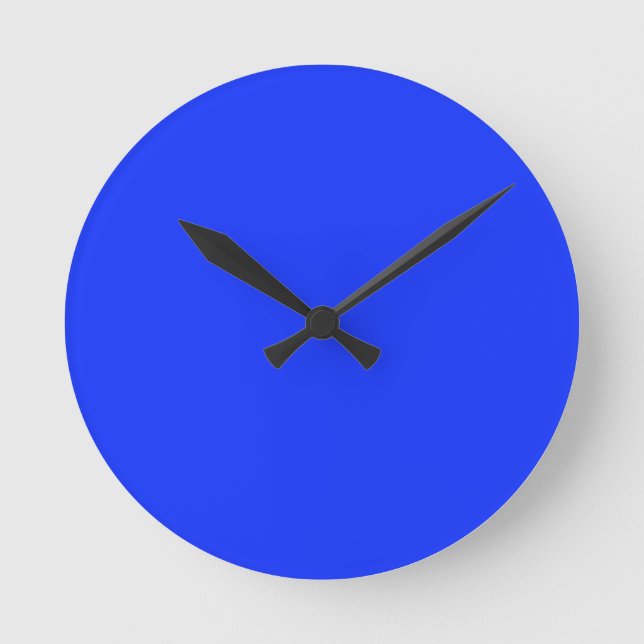 Helle Neon Blue Clock Runde Wanduhr (Vorderseite)