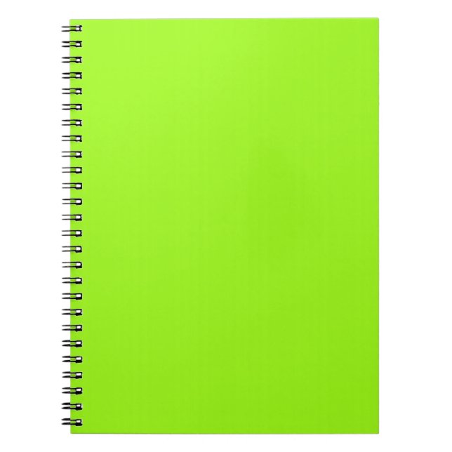 Helle Neon Chartreuse Green Notebook Notizblock (Vorderseite)