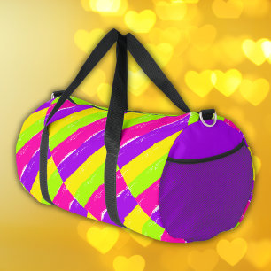 Helle Neon Paint Brush Strokes Duffle Bag