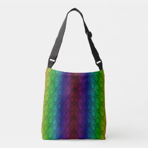 Helle Neon Rainbow Python Vertikale Schlangenhaut Tragetaschen Mit Langen Trägern