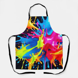 Helle Neon Splashes im Abstrakten Kunststil Schürze